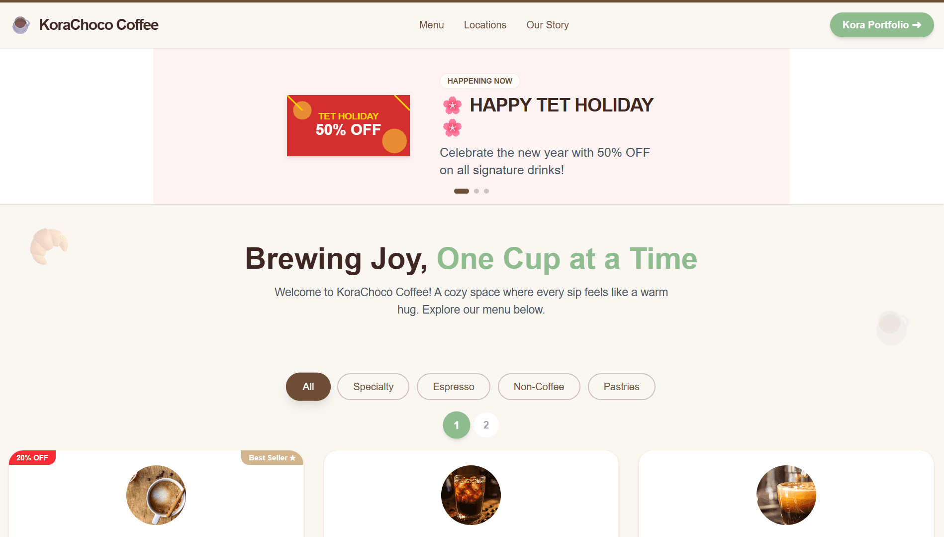 Coffee Store Menu project thumbnail